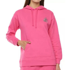 Juicy Couture Challengers Womens Small Preppy Pink Pullover Sweatshirt Hoodie